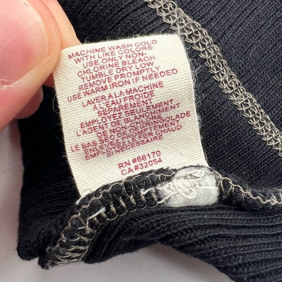 Free People - Black & White Stripe Deep V Hooded Knit Top - Large - Picture 8 of 8